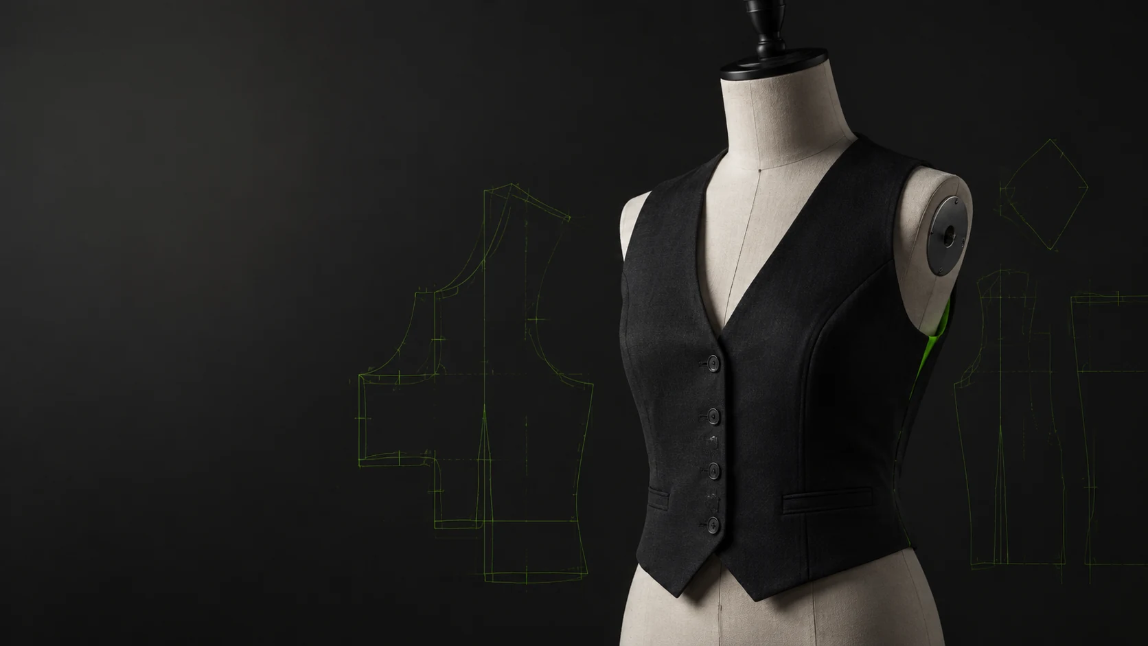 Visual dan panduan Cara Membuat Pola Rompi Wanita di CLO3D